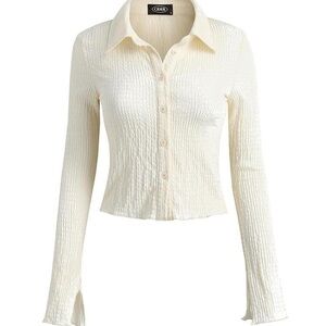 Cider Cream Textured Button-Down Shirt